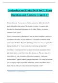 Leadership and Ethics D016 WGU Exam Questions and Answers Graded A&plus;