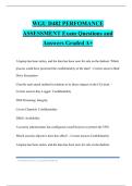 WGU D482 PERFOMANCE ASSESSMENT Exam Questions and Answers Graded A&plus;