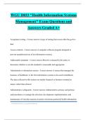 WGU D033 "Health Information Systems Management" Exam Questions and Answers Graded A&plus;