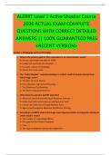 ALERRT Level 1 Active Shooter Course  2026 ACTUAL EXAM COMPLETE  QUESTIONS WITH CORRECT DETAILED  ANSWERS &vert;&vert; 100&percnt; GUARANTEED PASS  <RECENT VERSION> 