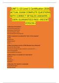 UNIT 1&ndash;13 Level 1 Certification 2026  ACTUAL EXAM COMPLETE QUESTIONS  WITH CORRECT DETAILED ANSWERS &vert;&vert;  100&percnt; GUARANTEED PASS <RECENT  VERSION> 