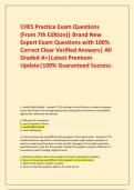 CHES Practice Exam Questions &lpar;From 7th Edition&rpar;&vert; Brand New Expert Exam Questions with 100&percnt; Correct Clear Verified Answers&vert; All Graded A&plus;&vert;Latest Premium Update&vert;100&percnt; Guaranteed Success&period;