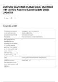 QSP&sol;QSD Exam 2025 &lpar;Actual Exam&rpar; Questions with verified Answers &lpar;Latest Update 2025&rpar; UPDATE&excl;&excl;