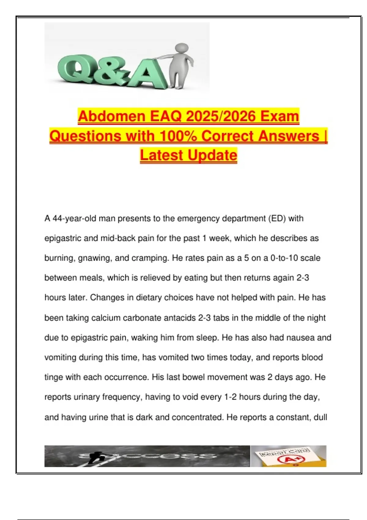 Abdomen EAQ (2025/2026) – 20 Practice Questions with Correct Answers ...