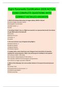 Flight Paramedic Certification 2026 ACTUAL EXAM COMPLETE QUESTIONS WITH CORRECT DETAILED ANSWERS