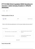 FTT 111-9352 EXAM &lpar;updated 2025&rpar; Questions & Answers &vert; Latest Already Graded A&plus; UPDATE 2025&vert;2026
