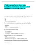 VTNE Practice Test A Exam with Questions and Correct Answers Latest Updated 2025-2026 GRADED A&plus;