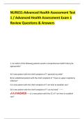 NUR631-Advanced Health Assessment Test 1 &sol; Advanced Health Assessment Exam 1 Review Questions & Answers
