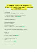 NEHA CERTIFIED PROFESSIONAL  FOOD MANAGER UPDATED    Questions  and CORRECT Answers