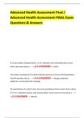 Advanced Health Assessment Final &sol; Advanced Health Assessment FINAL Exam Questions & Answers
