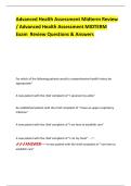 Advanced Health Assessment Midterm Review &sol; Advanced Health Assessment MIDTERM Exam Review Questions & Answers