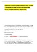 Advanced Health Assessment Midterm Review &sol; Advanced Health Assessment MIDTERM Exam Review Questions & Answers
