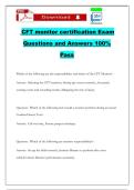 CFT monitor certification Exam Questions and Answers 100&percnt; Pass