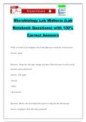 Microbiology Lab Midterm &lpar;Lab Notebook Questions&rpar; with 100&percnt; Correct Answers