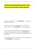 Dental Assisting Radiology Practice Exam Questions And Answers With Solutions