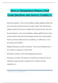 Intro to Management Rutgers Final Exam Questions and Answers Graded A&plus;