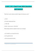 AAPC CPC Final Exam 2026 Questions and Answers