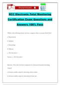 NCC Electronic Fetal Monitoring Certification Exam Questions and Answers 100&percnt; Pass