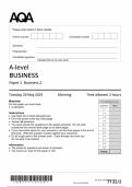  2025 AQA A LEVEL BUSINESS Paper 2 QUESTION PAPER &colon; Business 2  &lpar;7132&sol;2