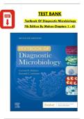 TEST BANK For Textbook Of Diagnostic Microbiology, 7th Edition By Connie R. Mahon, Verified Chapters 1 - 41, Complete Newest Version
