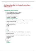 Six Sigma Green Belt Certification Practice Exam &ndash;  100 Questions 