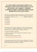 FL CDR SAMPLE QUESTIONS MODULE 1-8 2026&sol;2027 LATEST EXAM WITH 55 REAL EXAM  QUESTIONS AND CORRECT VERIFIED  ANSWERS&sol; FLORIDA CERTIFIED DESIGNATED  REPRESENTATIVE EXAM &lpar;NEW&excl;&rpar;