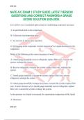 NATE A&sol;C EXAM 1 STUDY GUIDE LATEST VERSION &sol;QUESTIONS AND CORRECT ANSWERS A GRADE SCORE SOLUTION 2025-2026&period;