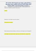 FF1 SCBA-IFO Final Exam Study guide IFTSA &vert;  Questions and verified Answers&vert; Latest 2026&sol; 2027  Update &vert;100&percnt; Guaranteed Pass &lpar;Grade A&rpar;