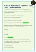 NUR216 Respiration Questions with  100&percnt; Correct Answers 
