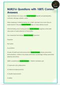 NUR216 Questions with 100&percnt; Correct  Answers