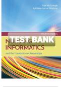 TEST BANK FOR NURSING INFORMATICS AND THE FOUNDATION OF KNOWLEDGE 4TH EDITION BY MCGONIGLE ALL CHAPTERS COVERED COMPLETE GUIDE GRADED A&plus;&period;