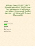 Midterm Exam&colon; NR 577 &sol; NR577 &lpar;Latest Update 2025 &sol; 2026&rpar; Primary Care Management of Adolescents and Adults &vert; Questions & Verified Answers &vert; 100&percnt; Correct &vert; Grade A - Chamberlain