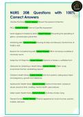 NURS 208 Questions with 100&percnt;  Correct Answers