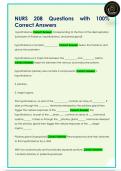 NURS 208 Questions with 100&percnt;  Correct Answers 