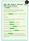NURS 208&colon; Midterm Questions with  100&percnt; Correct Answers