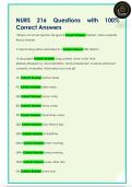 NURS 216 Questions with 100&percnt;  Correct Answers 