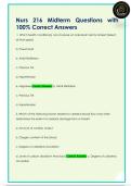 Nurs 216 Midterm Questions with  100&percnt; Correct Answers