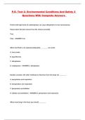 P&period;E&period; Test 2- Environmental Conditions And Safety 2 Questions With Complete Answers 