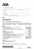 AQA AS CHEMISTRY Paper 1 QUESTION PAPER 2025  &lpar;7404&sol;1