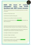 NURS  Adaptation&comma;  223  Exam &num;1 Cellular  Injury&comma;  and  Death  Questions with 100&percnt; Correct Answers 