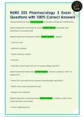 NURS 223 Pharmacology 3 Exam 1  Questions with 100&percnt; Correct Answers