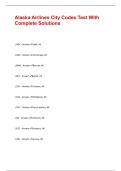 Alaska Airlines City Codes Test With Complete Solutions