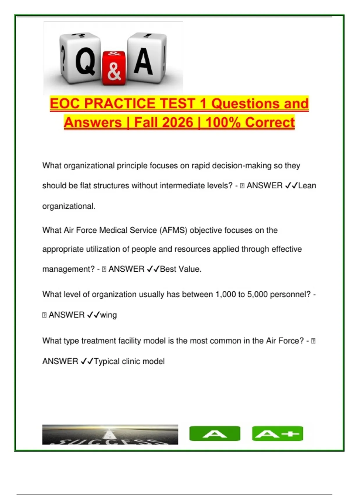 Air Force Medical Operations | 80 EOC Practice Questions with Answers ...