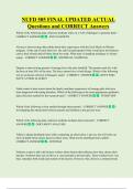 NUFD 505 FINAL UPDATED ACTUAL  Questions and CORRECT Answers