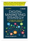 TEST BANK for Digital Marketing Strategy&colon; An Integrated Approach to Online Marketing 3rd Edition by Simon Kingsnorth&period;&vert;ISBN&colon; 9781398605978&vert; Chapters 1-22 &vert; All Chapters &comma; Complete Guide A&plus;