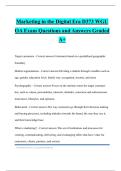 Marketing in the Digital Era D373 WGU OA Exam Questions and Answers Graded A&plus;