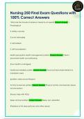 Nursing 250 Final Exam Questions with  100&percnt; Correct Answers