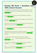 Nursing 250 Exam 1 Questions with  100&percnt; Correct Answers