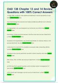 OAD 138 Chapter 13 and 14 Review  Questions with 100&percnt; Correct Answers 