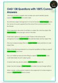 OAD 138 Questions with 100&percnt; Correct  Answers 